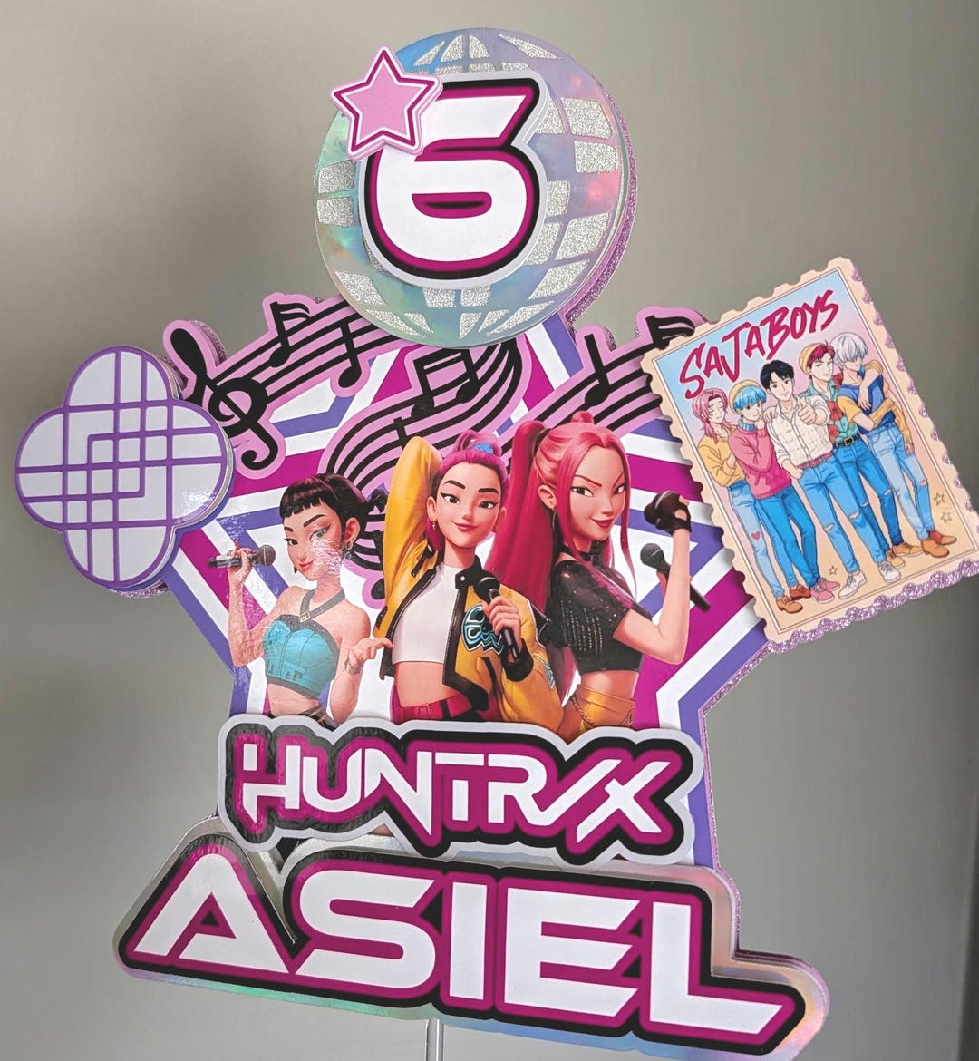 Huntrix Topper Kpop Huntrix Cake Topper, 3D Layered Party Decoration (9x9 Inches) - Etsy