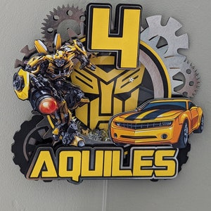 Transformers cake topper, Bumblebee cake topper shaker, Bumblebee party decorations, transformers party decorations, transformers birthday