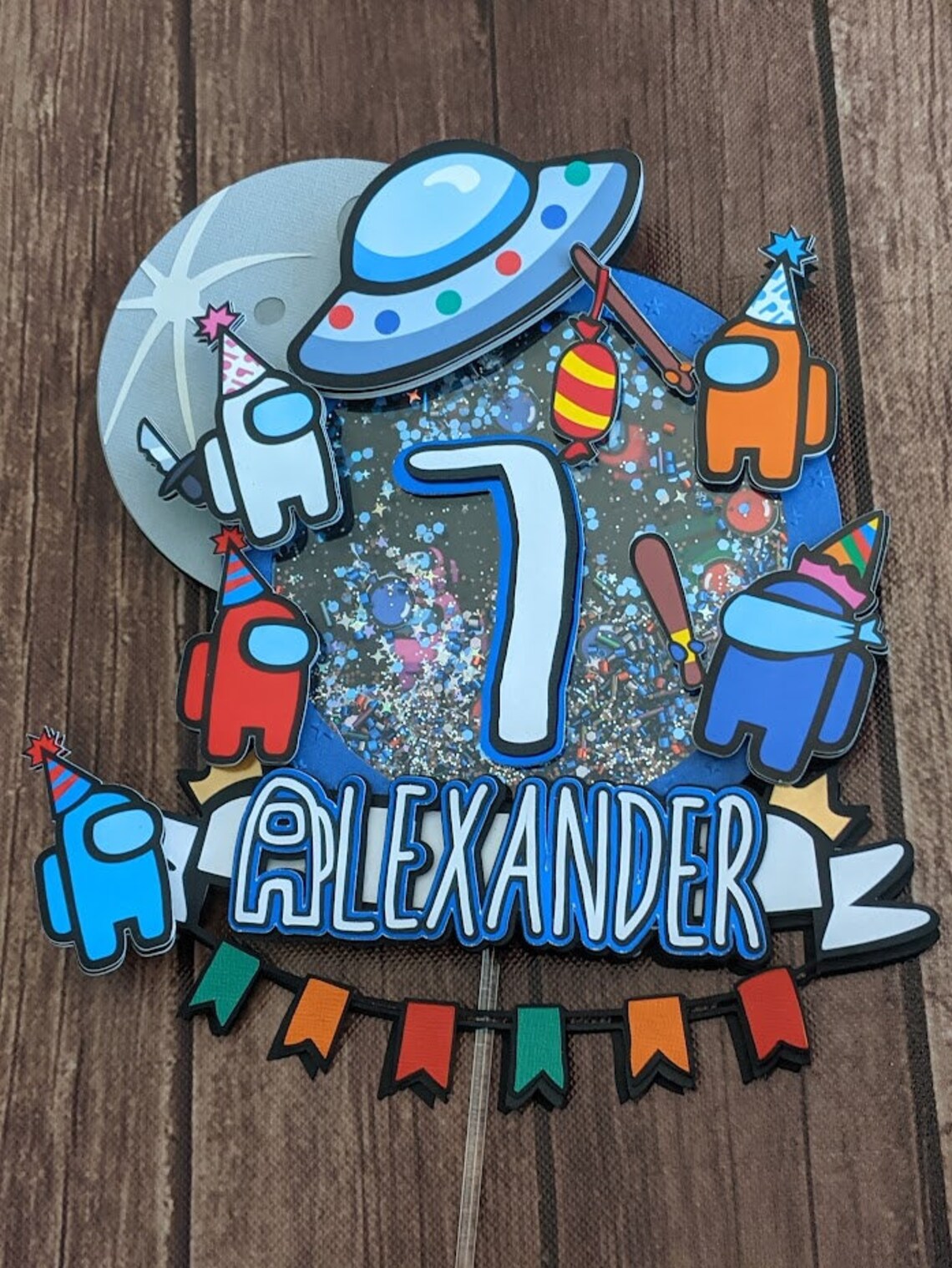 Among Us Cake Topper Among Us Birthday Party Decor Among Us Etsy