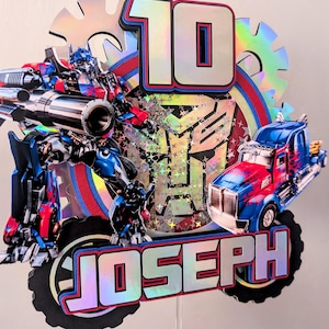 transformers cake topper, Optimus prime cake topper, transformers party decor, transformers party, transformer&#39;s theme decorations
