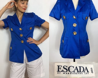 Amazing early 1990’s ESCADA short sleeved blazer, Designer vintage blazer, Summer jacket, Summer blazer, Spring blazer.