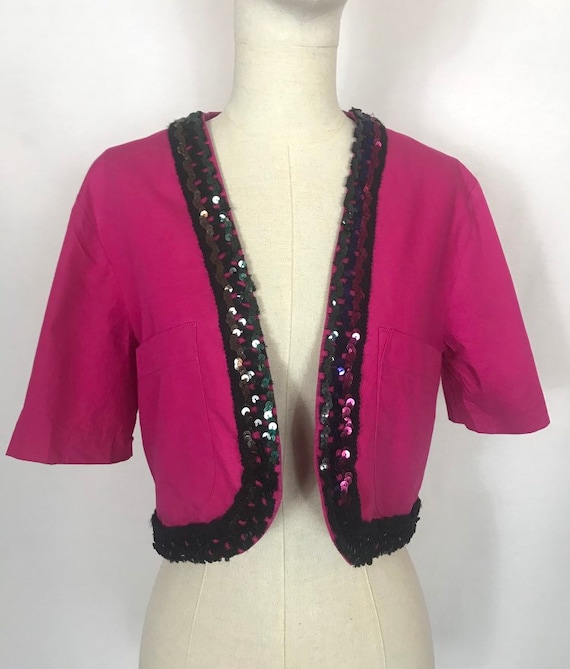 1980's crop jacket, Short jacket, Summer jacket, B