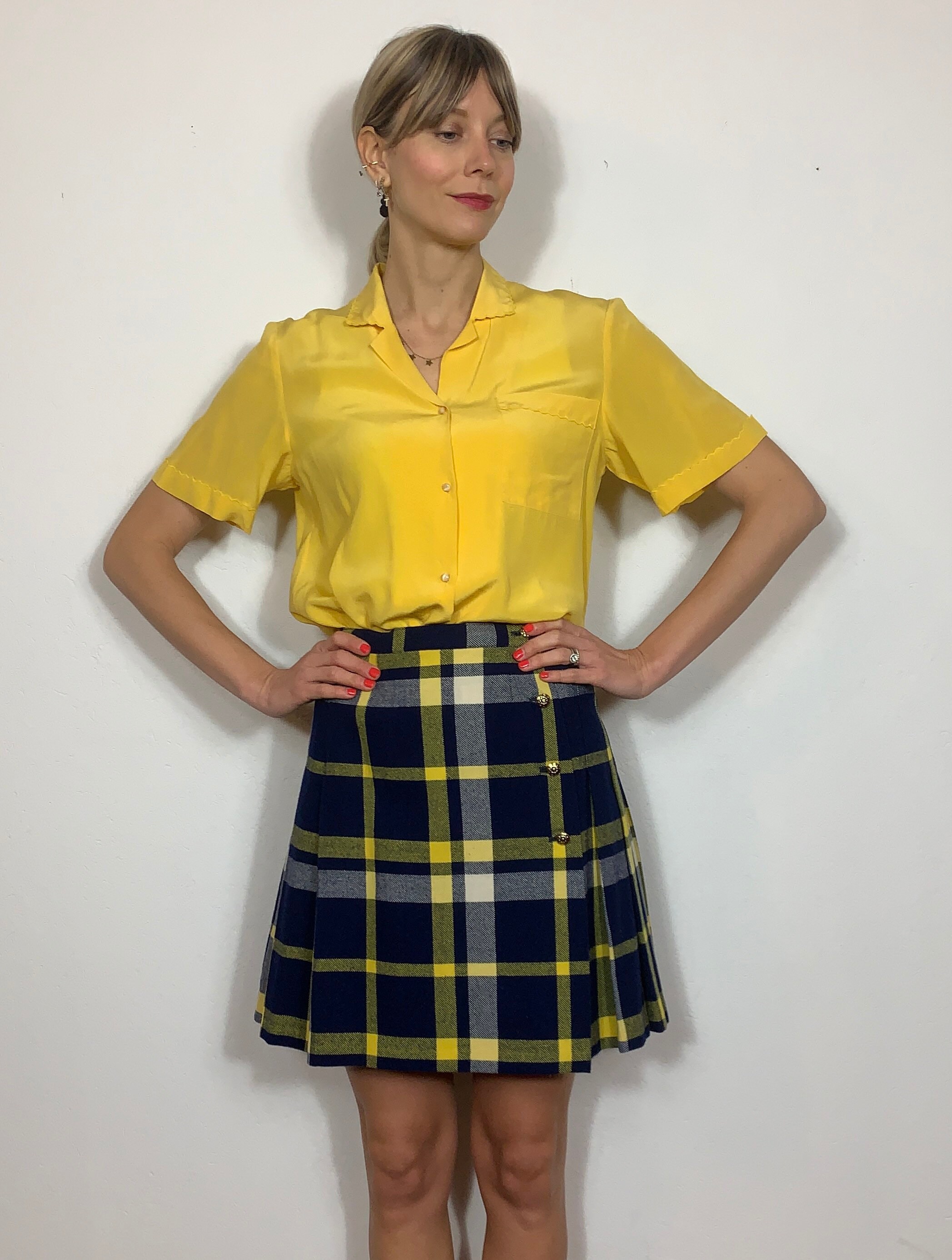 1960s Plaid Mini Skirt Vintage Skirt Tartan Skirt Kilt Etsy