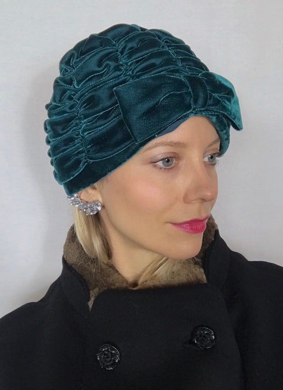 1950's turban, Velvet turban, Party hat, Wedding g