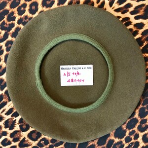 1990s wool beret, Vintage beret, Military green beret, Autumn hat, Winter hat, Spring hat, Milliner made hat. image 7