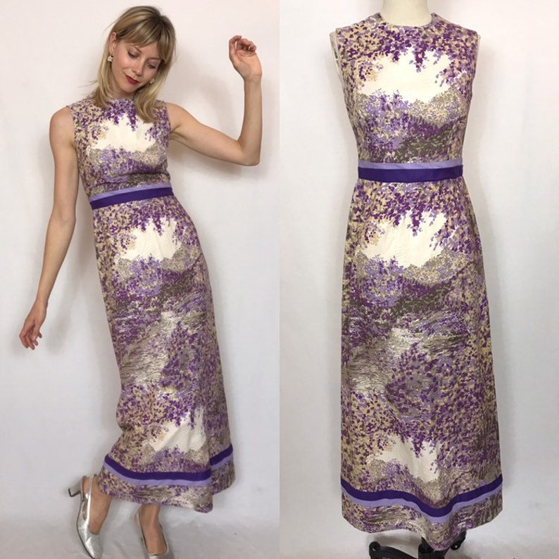 Amazing Long 1960 S Dress Vintage Dress Summer Dress Etsy