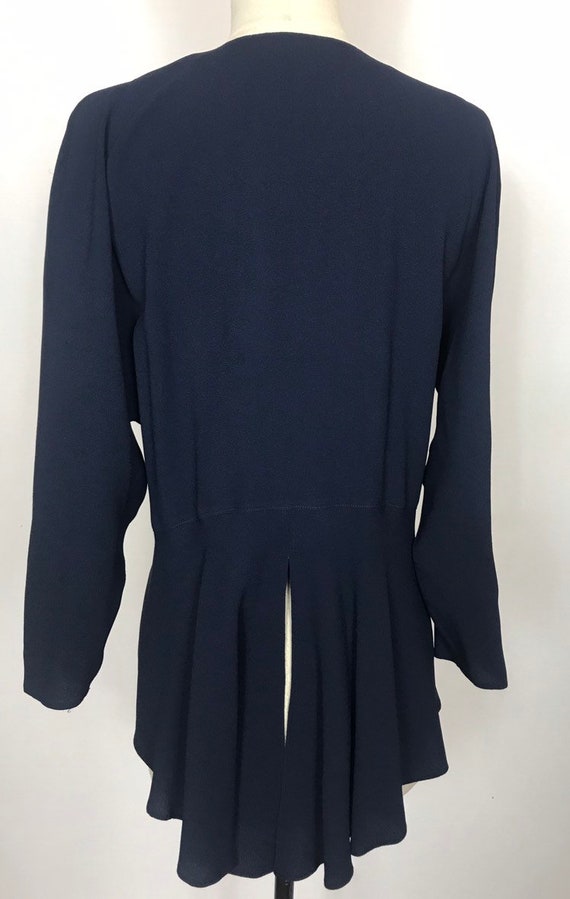 1970's dark blue assymetrical blouse, Vintage blo… - image 9