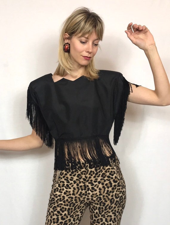 Absolutely amazing 1980's futuristic fringe top, V