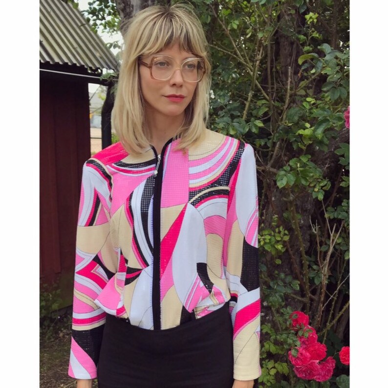 Summer jacket Light jacjet Fall jacket Bomber jacket Pucci style. Spring jacket Sequins jacket Blazer