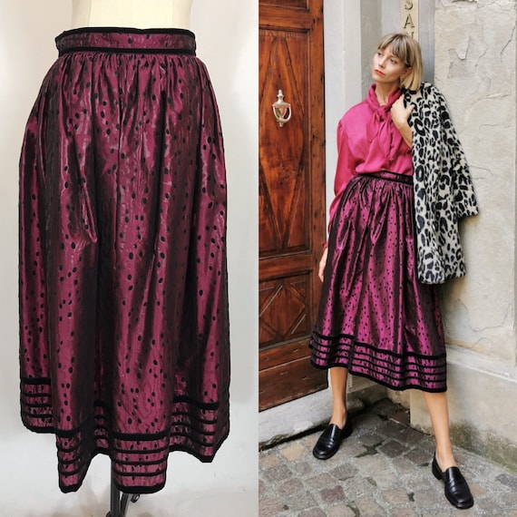 1980's Long Skirt, Wide skirt, Evening skirt, Gala