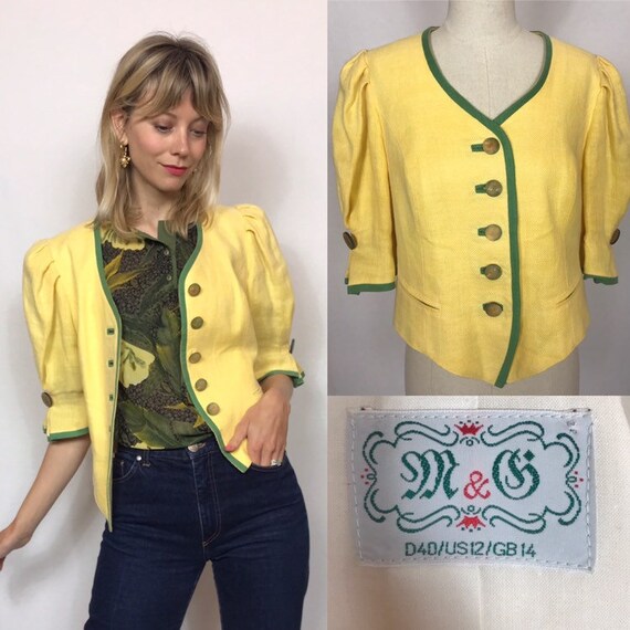 Beautiful 1990's Austrian Tyrolean jacket, Linen j