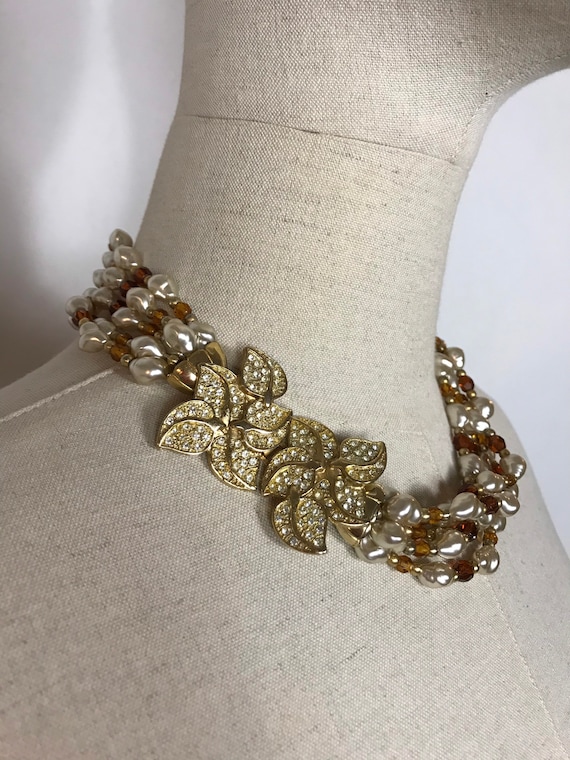 Beautiful 1980’s necklace, Vintage necklace, Pearl