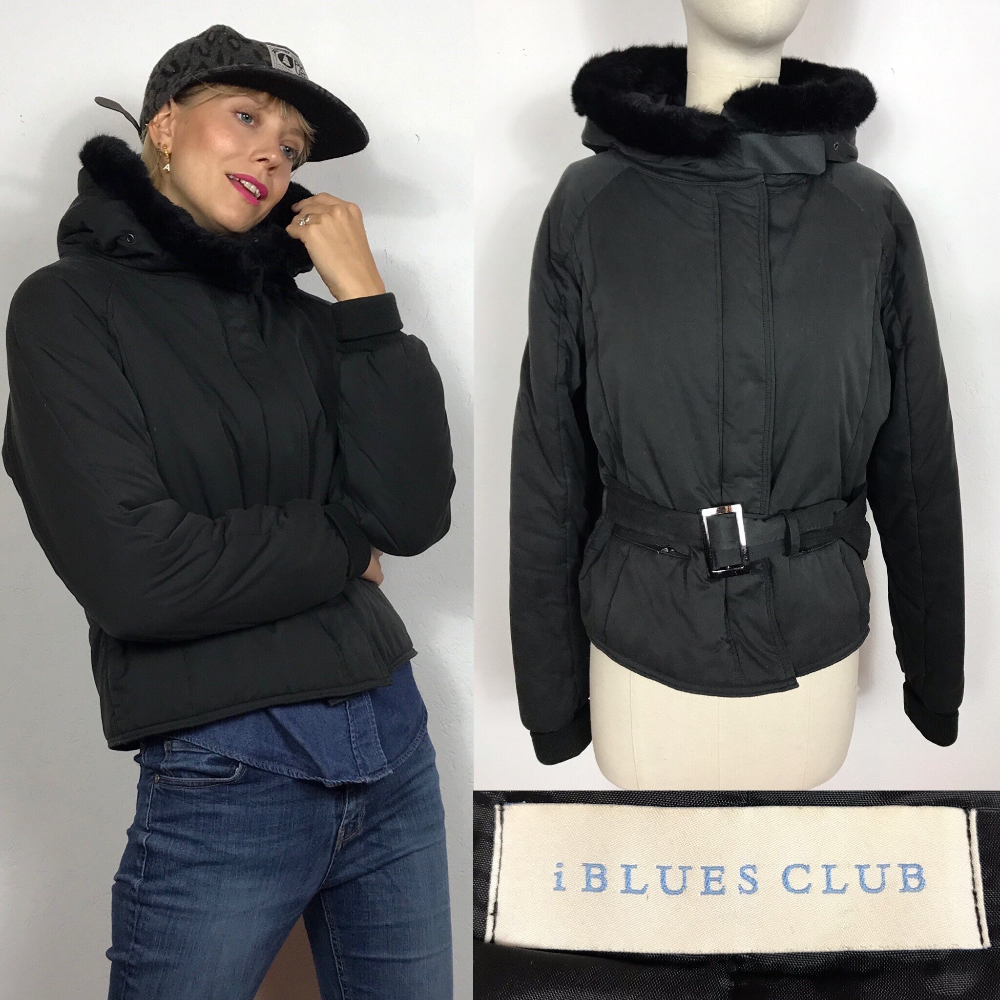 1990s I BLUES CLUB Puffer Jacket 