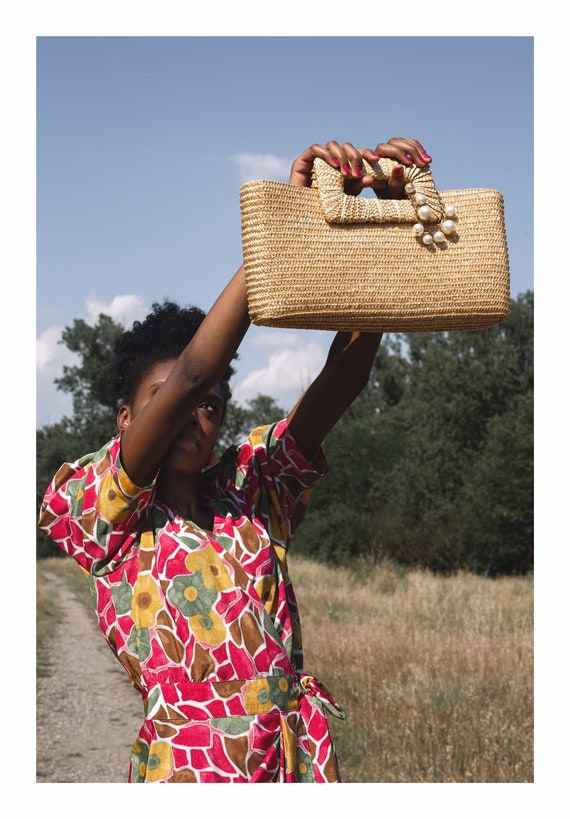 Vintage straw bag, Rafia bag, Summer bag, Designer