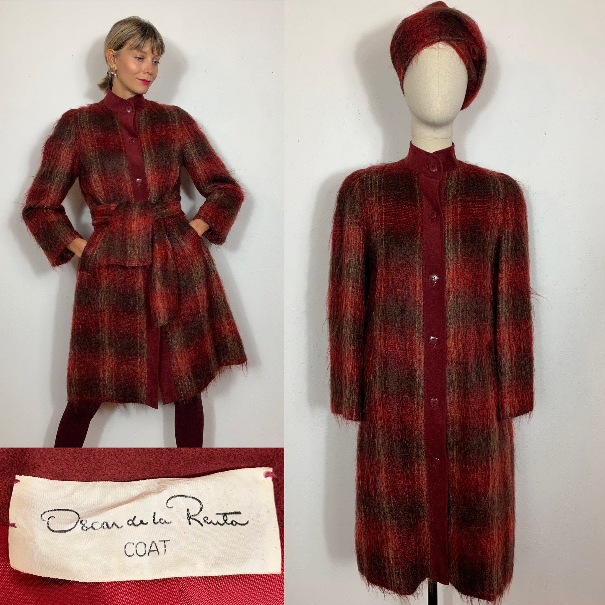 Plaid Mohair Coat - Etsy UK Plaid Mohair Coat - Etsy UK