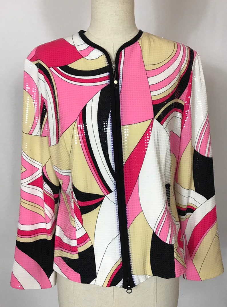 Summer jacket Light jacjet Fall jacket Bomber jacket Pucci style. Spring jacket Sequins jacket Blazer