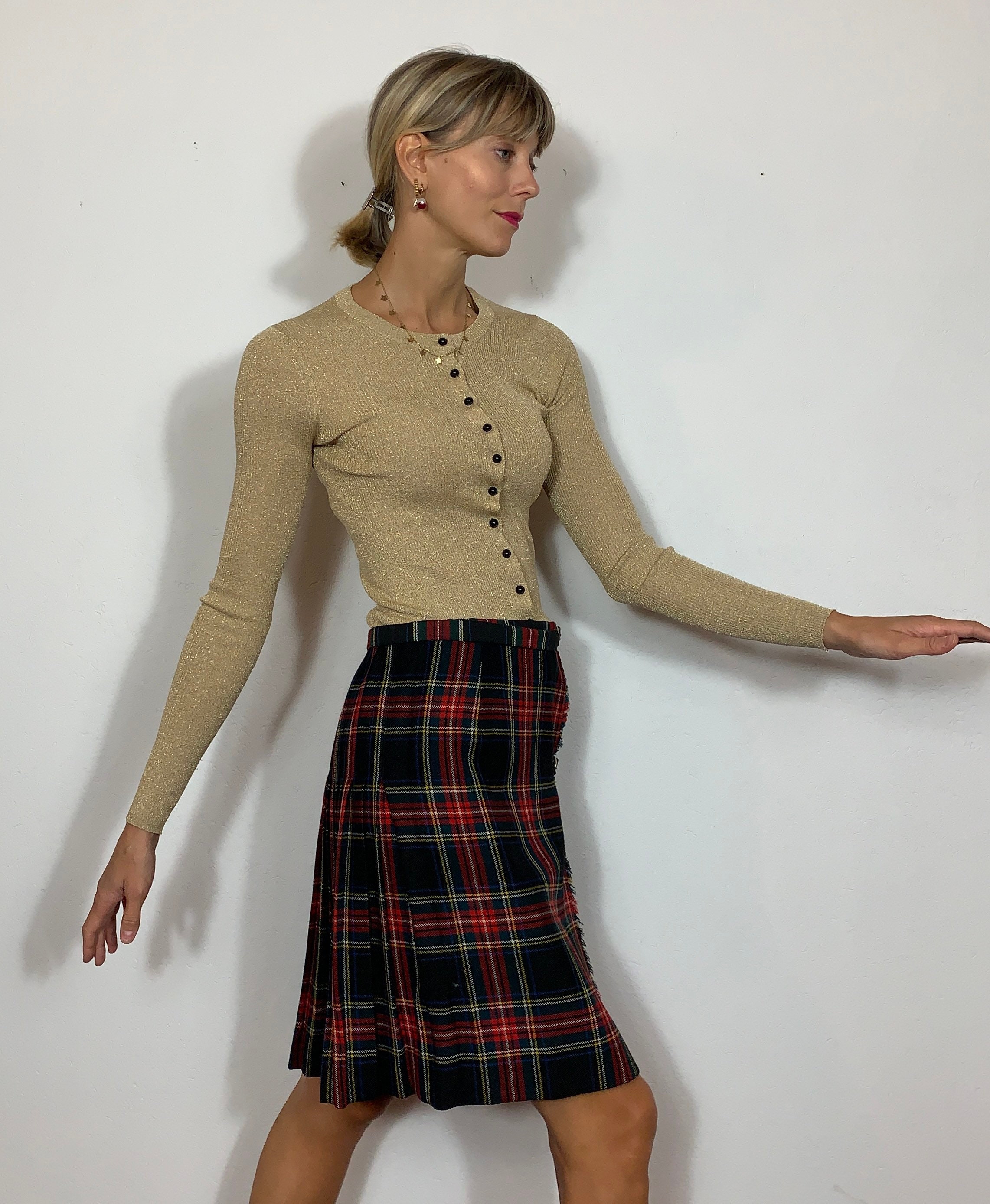 Pleated Mini Kilt Skirt main image 1