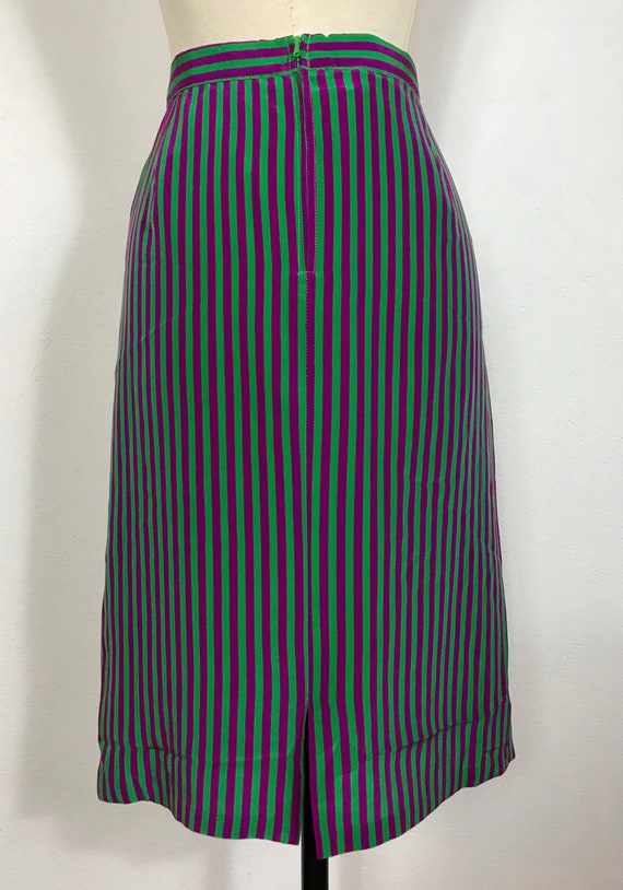 1980’s Roccobarocco striped silk skirt, Designer … - image 7