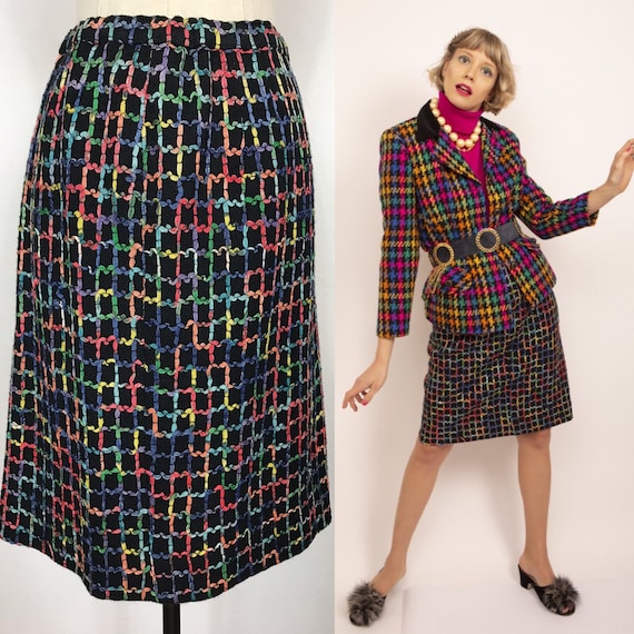 1980’s skirt, Checked skirt, Vintage skirt, Wool … - image 1