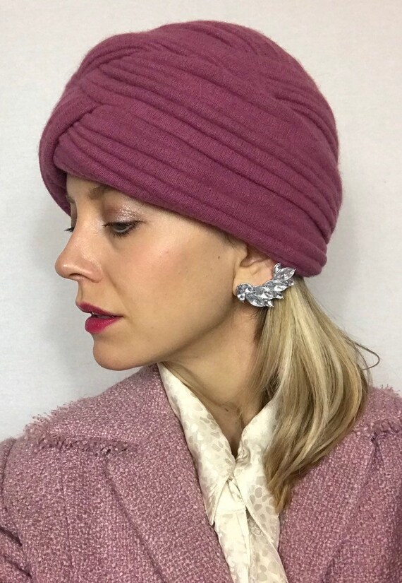 1960's turban, Wool turban, Vintage turban, Winter