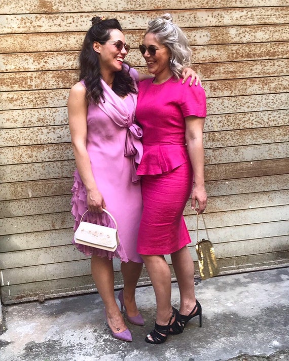 cerise dress for wedding guest