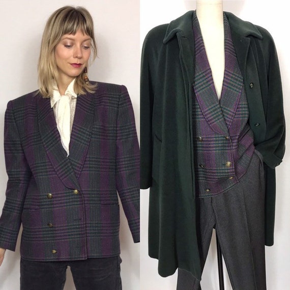 Oversized 1990's blazer, Checked blazer, Vintage b