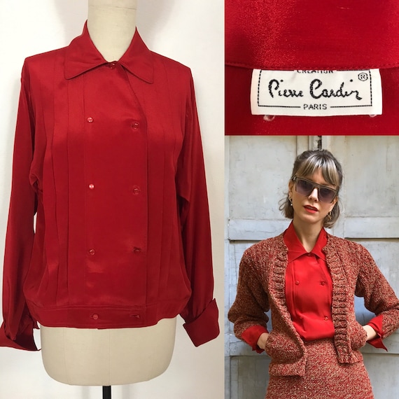 1980’s PIERRE CARDIN silk blouse, Designer vintage