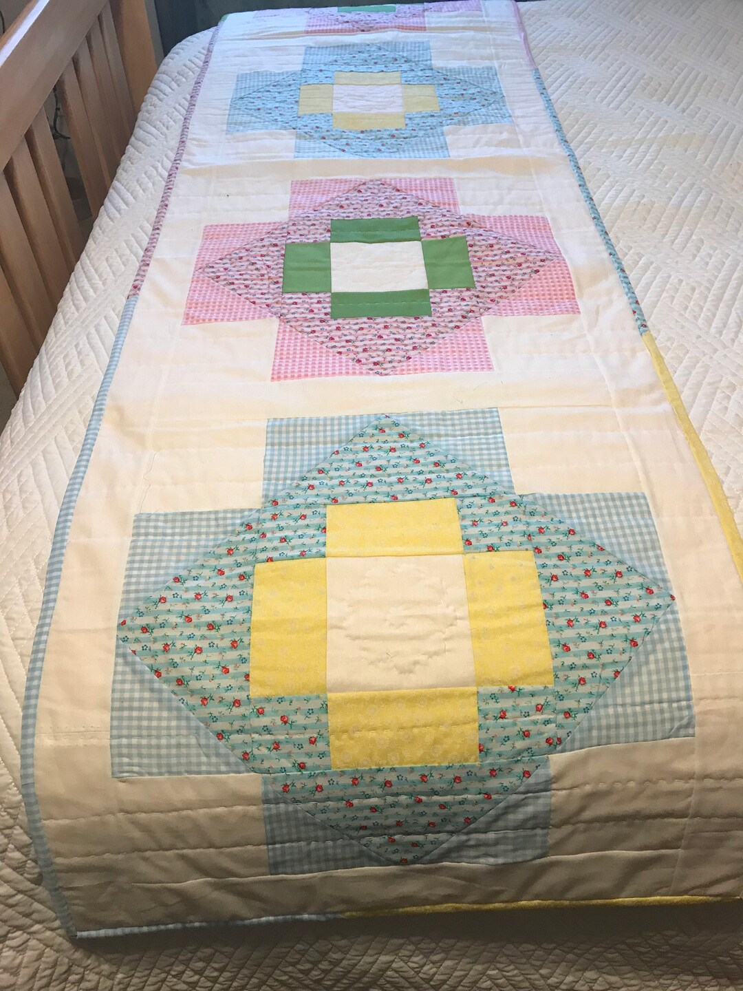 Queen Size Bed Runner Bed Scarf A Bed of Flowers on the Meadow Bed