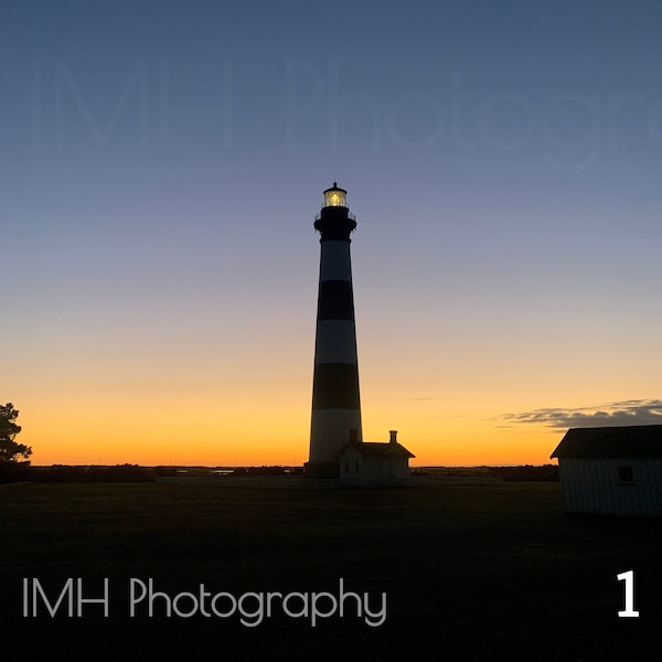 Bodie Sunrise I and II - Lighthouse, OBX, Outer Banks, North Carolina, Atlantic Ocean, Beach- Photography, Photograph- 4x6, 5x7, 8x10, 11x14