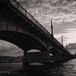 Intracoastal Bridge and Clouds- Florida, Waterway, St. Augustine, Bridge of Lions, Ocean -Photography, Photograph- 4x6, 5x7, 8x10, 11x14
