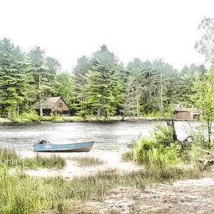 A Serene Moment - Great Lakes, Keweenaw, Upper Peninsula, Michigan, Boat, Tree - Photo Illustration, Photography, Pic -4x6, 5x7, 8x10, 11x14