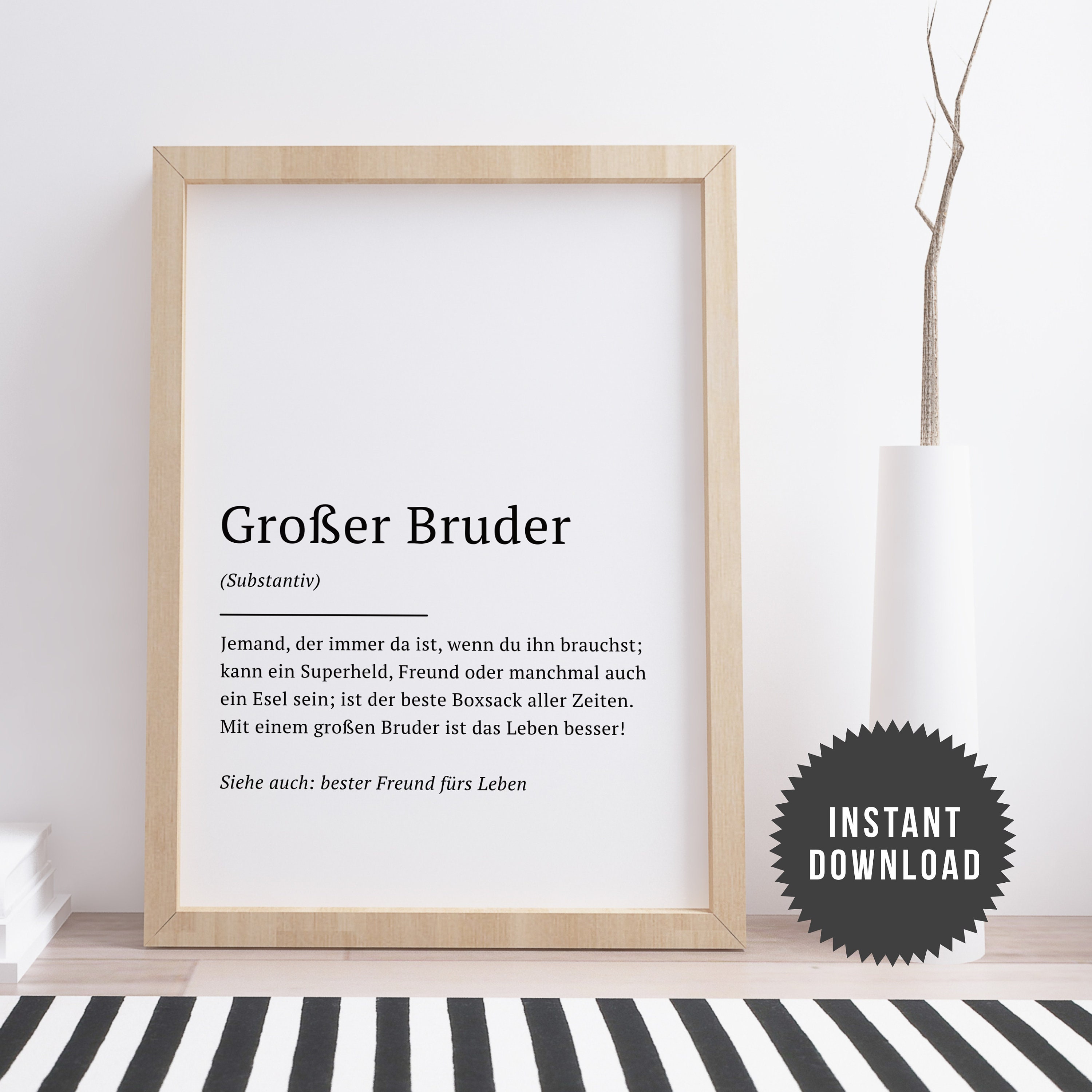 Großer Bruder Definition German // INSTANT DOWNLOAD Etsy