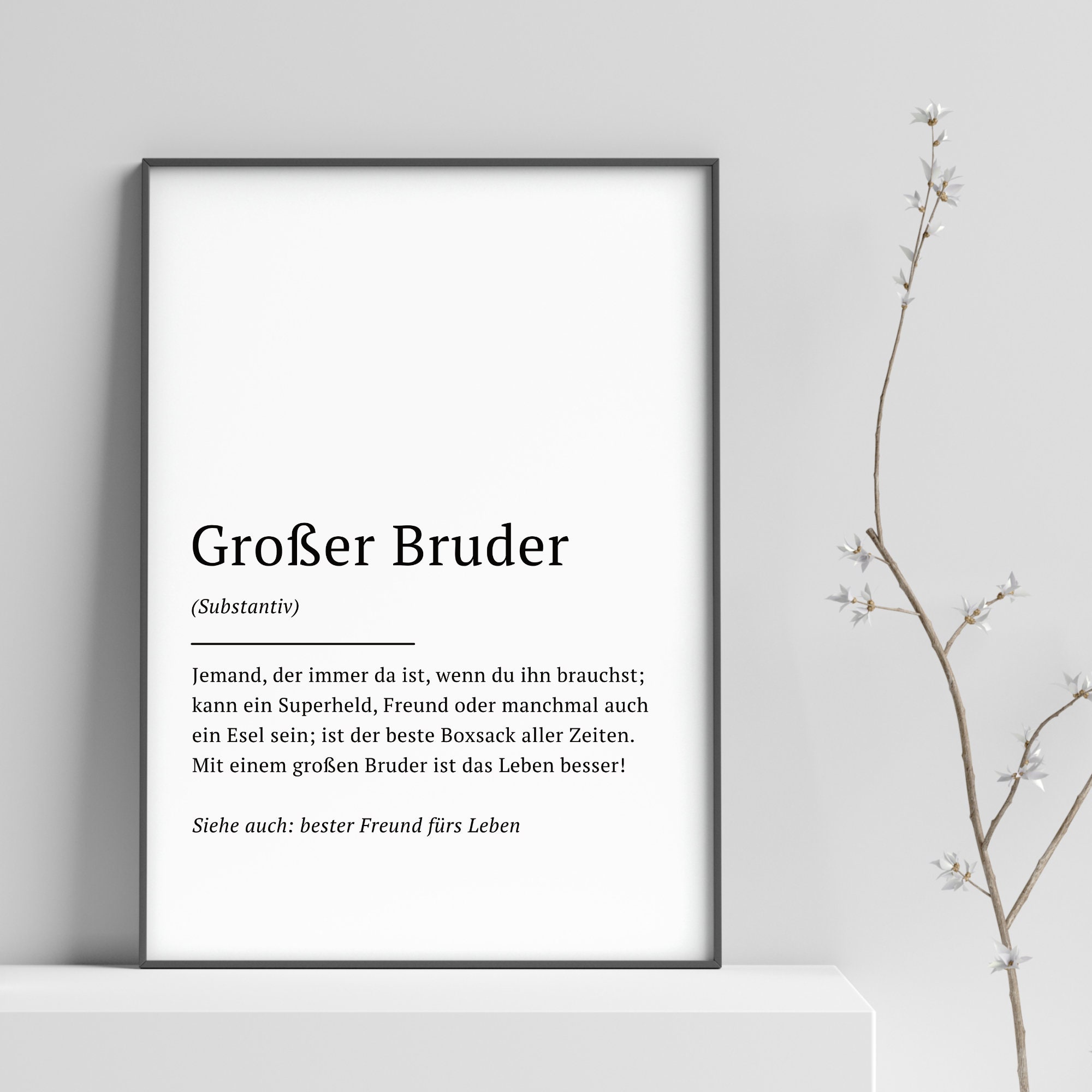 Großer Bruder Definition Deutsch // gedrucktes Poster Etsy