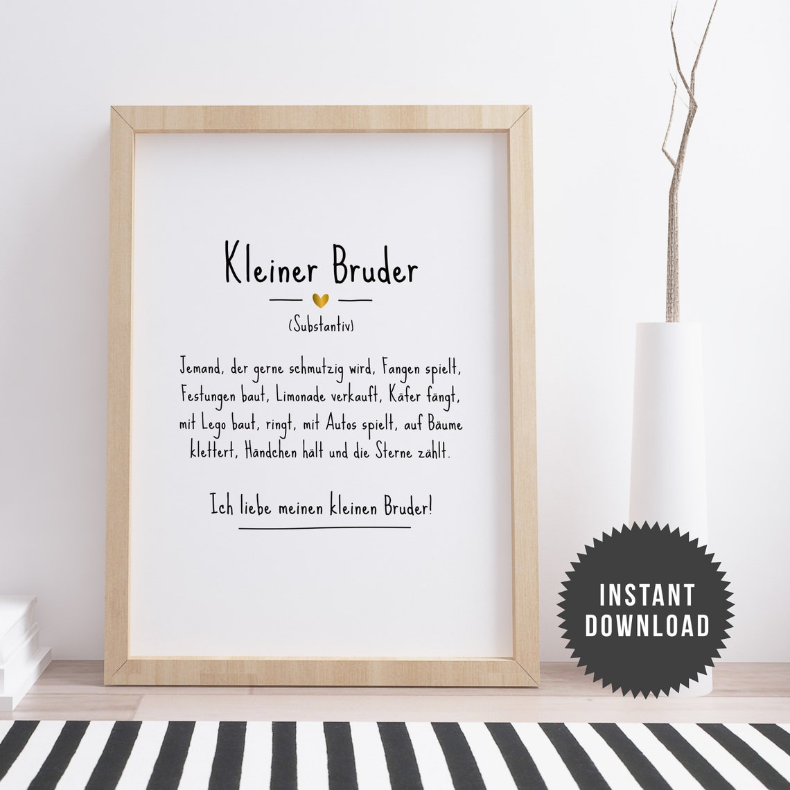 Kleiner Bruder Definition german // INSTANT DOWNLOAD Etsy