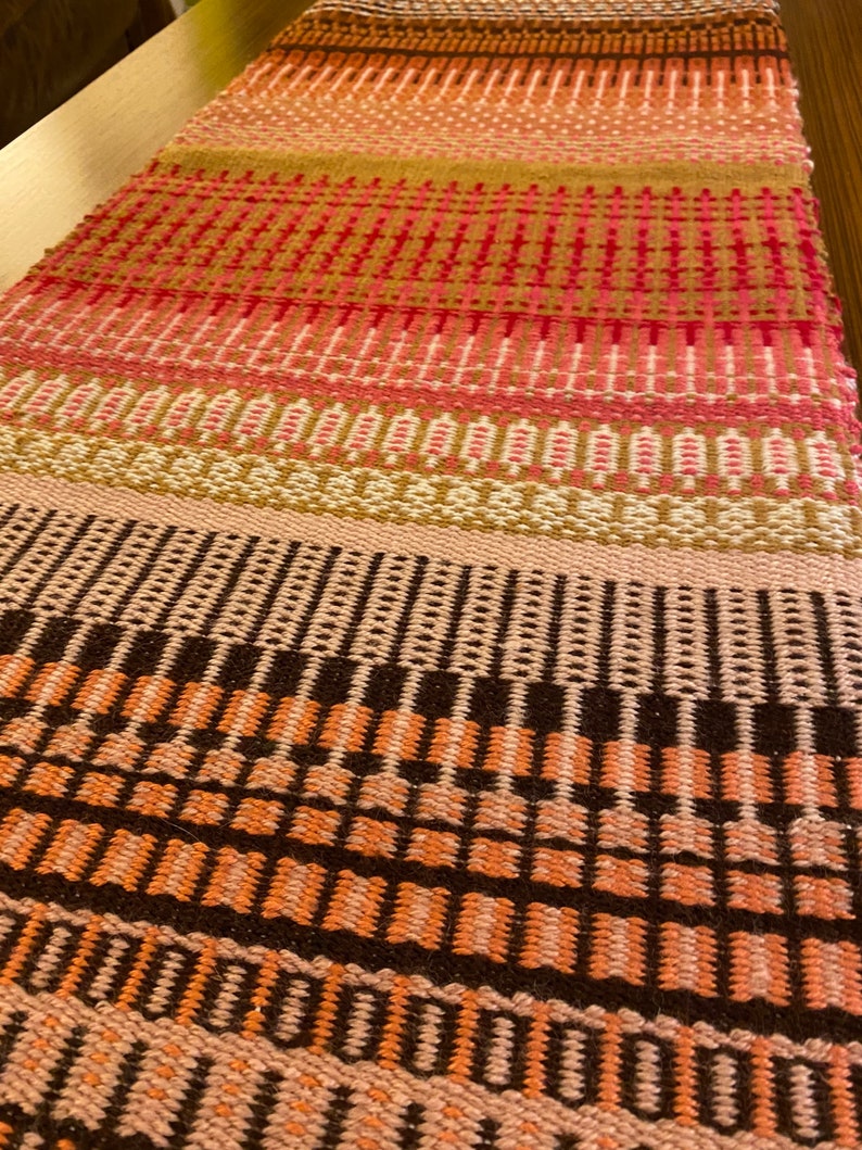 Hand woven table runner