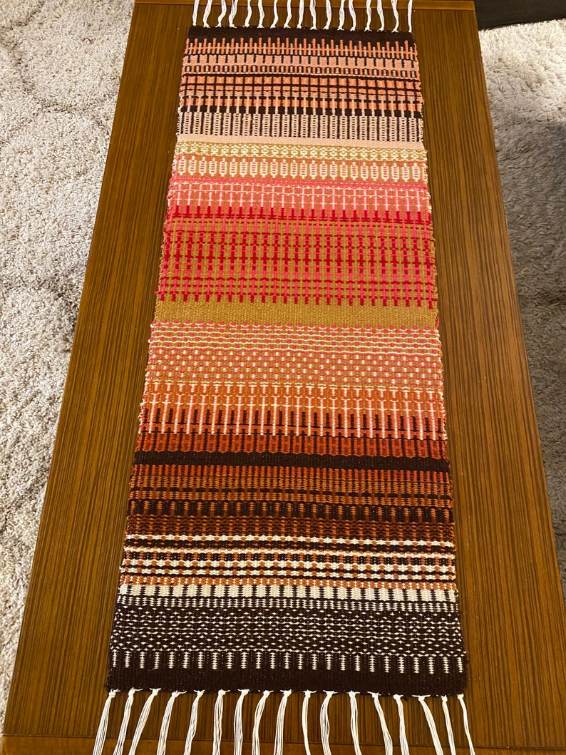 Hand woven table runner