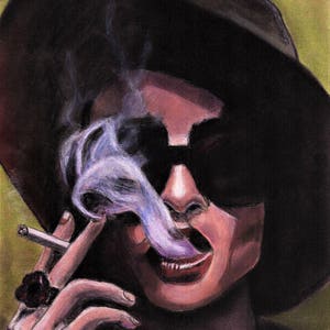 Originele Art Print - Marla Singer schilderij, Helena Bonham Carter, Fight Club, T.A. Schmitt, kunstenaar