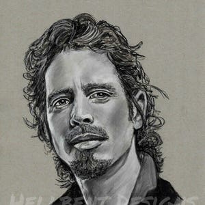 Original Art Print - Chris Cornell Painting, Soundgarden, Temple Of The Dog, Audioslave, Seattle,  T.A. Schmitt, Artist
