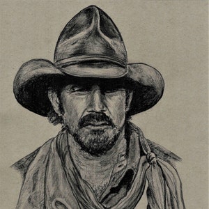 Originele Art Print - Charley Waite, Open Range, Kevin Costner, T.A. Schmitt, kunstenaar