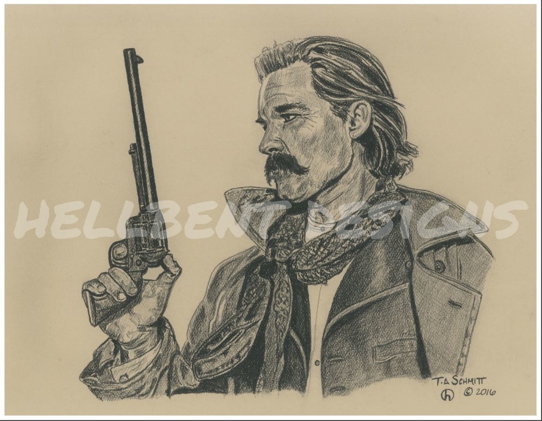 Original Art Print Wyatt Earp Painting Kurt Russell  Etsy Norway