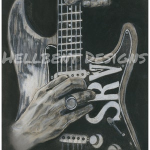 Original Art Print - Stevie Ray Vaughan Painting,, T.A. Schmitt, Artist