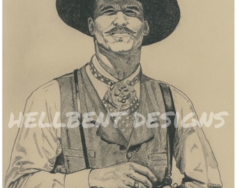 Original Art Print - Doc Holliday Painting, Val Kilmer, Tombstone, T.A. Schmitt, Artist