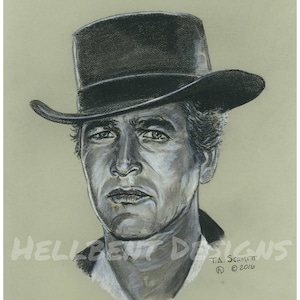 Original Art Print- Butch Cassidy Painting, Paul Newman, T.A. Schmitt, Artist