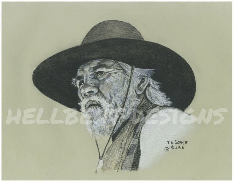 邦楽 Chiaroscuro Lonesome Dove Woodrows Original Art Print - Capt. Woodrow F. Call Painting, Tommy Lee