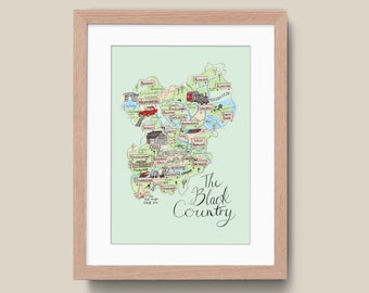 The Black Country Map - Art Illustration Print | Decor | Interiors