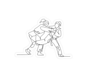 BJJ Girl -Cut Vinyl Decal Sticker, Martial Arts Gear, Female Grappler Laptop Decal, Water Bottle Sticker, Jiu Jitsu Gift, Waterproof BJJ