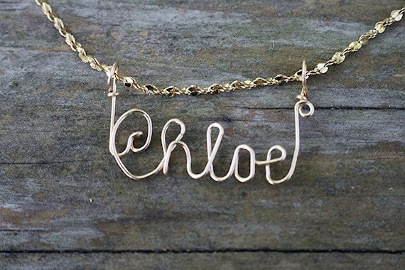 Chloe Name Necklace Handcrafted Cursive 