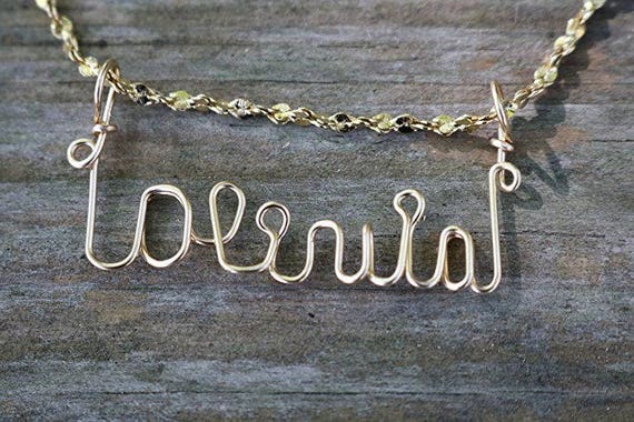 Name Necklace Handcrafted Cursive Name 
