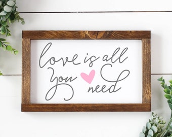 Valentine's Day sign. heart decor. Vday framed sign. Love gifts. Wedding decor. Farmhouse sign. Heart sign. pink. xoxo Custom valentine sign