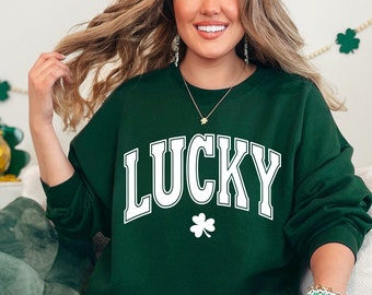 Lucky clover shirt | Luck of the Irish Crewneck Sweatshirt/T-shirt | Shamrock | St. Patrick's Day Unisex Apparel | St. Paddy's Day | Green